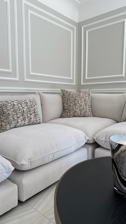 Oscar Pebble 4 Piece Corner Sofa & Stool